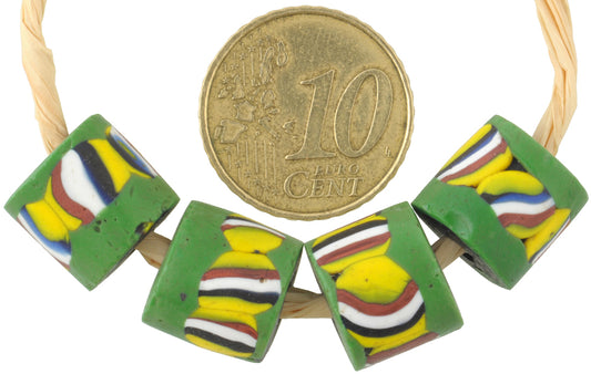 Rare Antique Venetian Millefiori Mosaic Trade Beads - 11X12Mm - alternate view