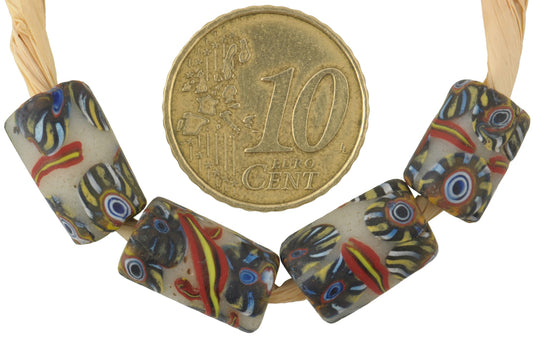 Rare Antique Venetian Millefiori African Trade Beads - 12-14Mm Mosaic Glass - alternate view