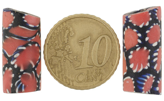 Rare Antique Venetian Millefiori Mosaic Glass Trade Beads - Matching Pair - alternate view