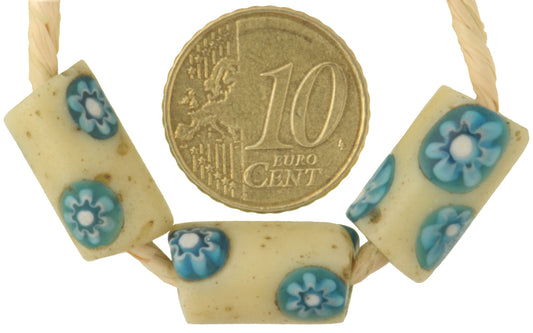 Antique Venetian Millefiori Mosaic Beads - African Trade, 17-18Mm - alternate view