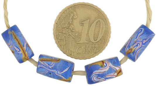 Antique Rectangular Fancy Venetian Lampwork Glass Trade Beads - African Trade - alternate view