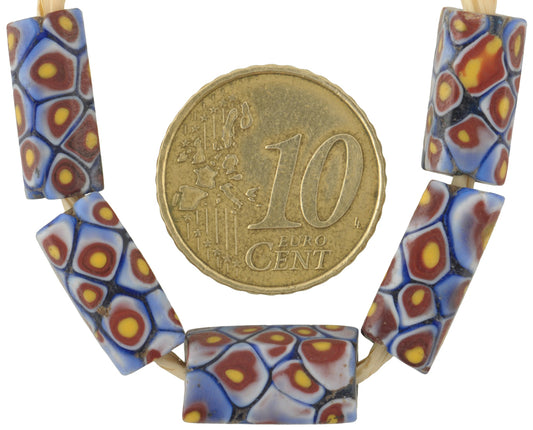 Rare Antique Rectangular Millefiori Venetian Mosaic African Trade Beads - alternate view