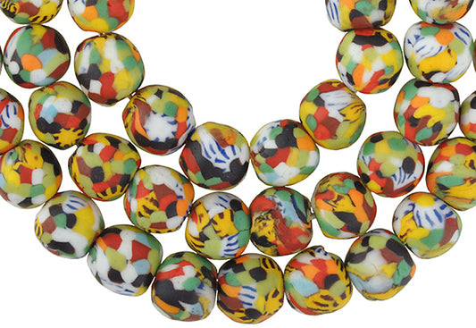 Handmade African Trade Beads, Recycled Glass, Ghana Krobo Beads - alternate view