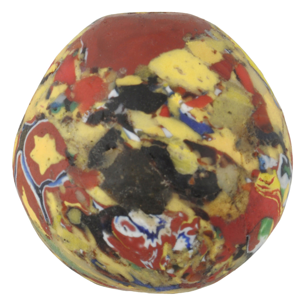 Large Recycled Venetian Millefiori Glass Trade Bead - Ghana