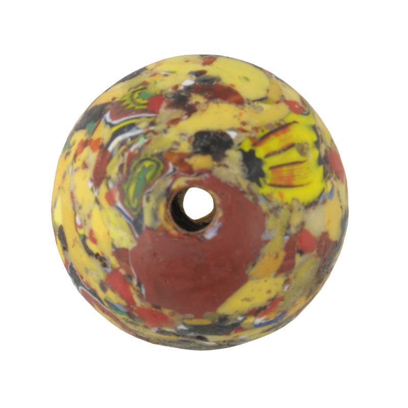 Large Recycled Venetian Millefiori Glass Trade Bead - Ghana - close-up