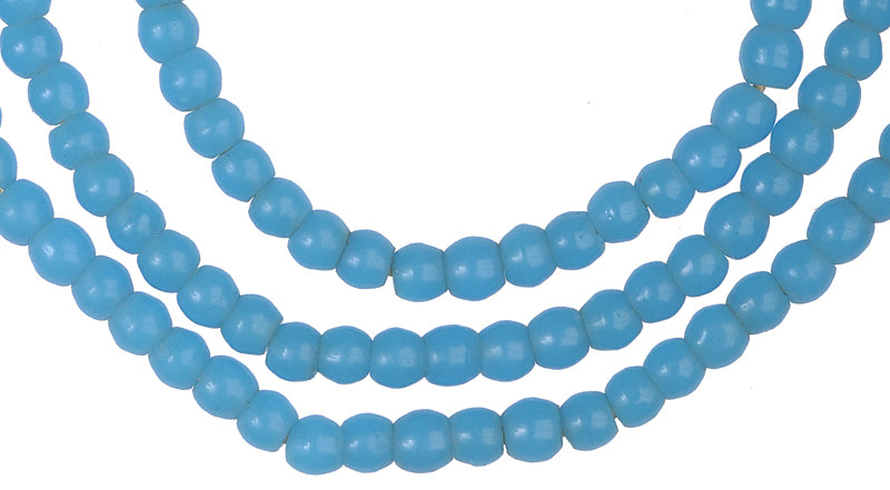 Old "Prosser" Czech Glass Trade Beads Necklace - 5Mm, 23.25" - close-up