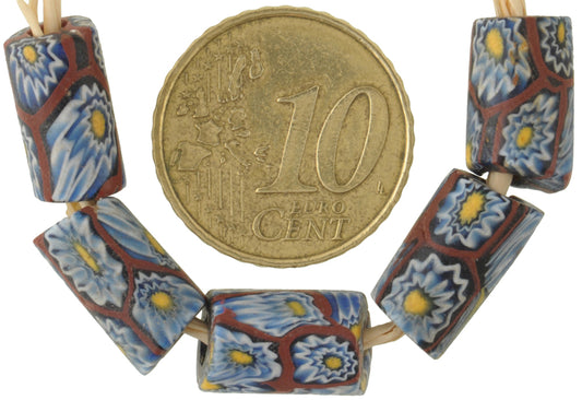 Antique Venetian Millefiori Mosaic African Trade Beads, 12-13Mm Glass - alternate view