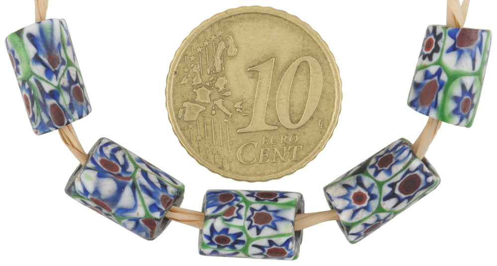 Antique Rare Venetian Millefiori Mosaic African Trade Beads, 11-12Mm - alternate view