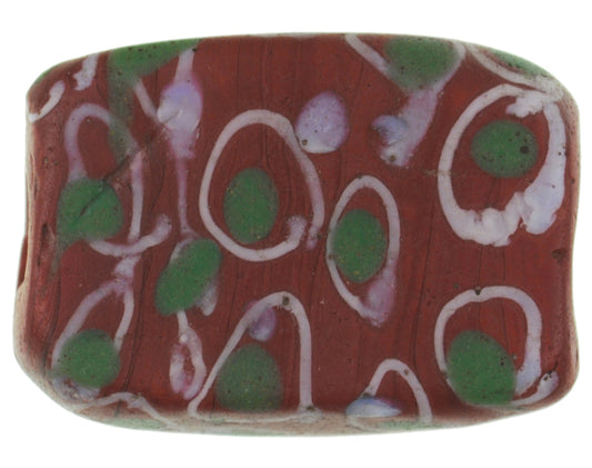 Antique Tabular Brick Fancy Venetian Lampwork Glass Trade Bead - cropped detail