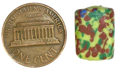 Rare Tabular "End Of The Day" Venetian Lampwork Glass Trade Bead - alternate view