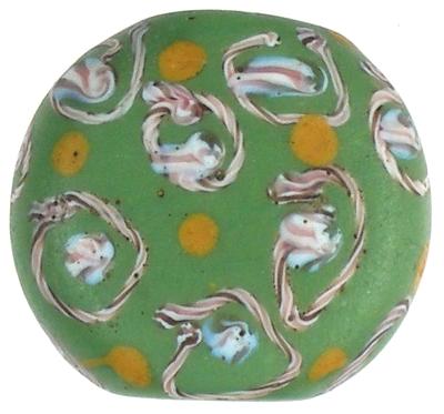 Rare Tabular Fancy Venetian Lampwork Trade Bead - African Trade, Early 1900S - alternate view