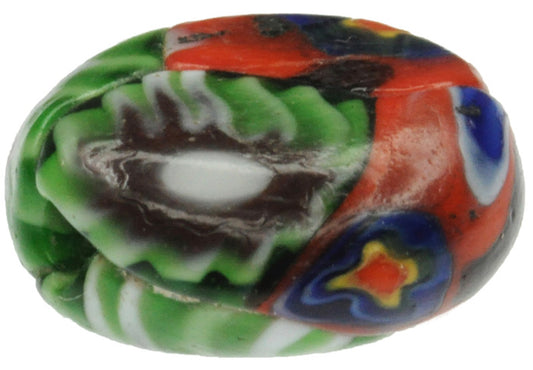Antique Rare Tabular Millefiori Mosaic Glass Bead - African Trade Bead - alternate view