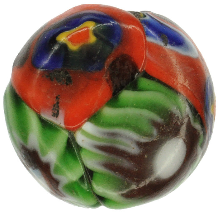 Antique Rare Tabular Millefiori Mosaic Glass Bead - African Trade Bead - close-up