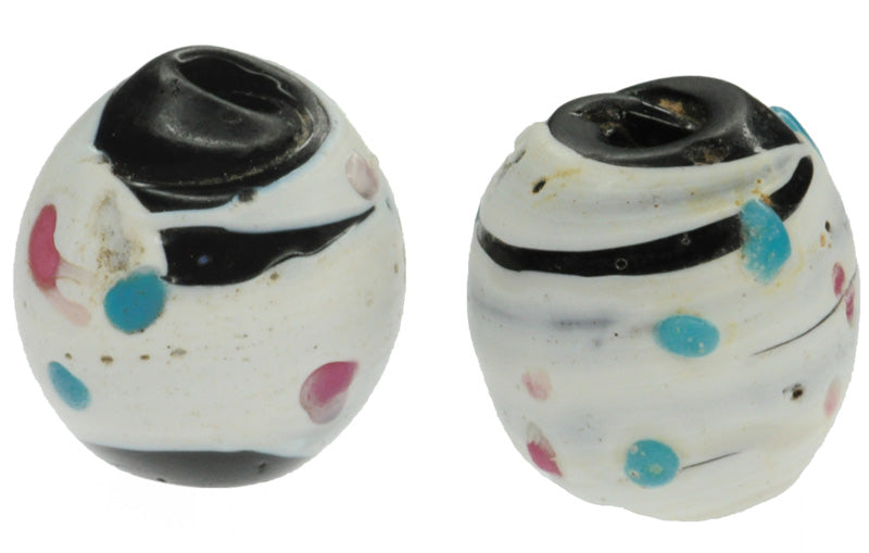 Rare Old "Eye" Venetian Wound Glass Trade Beads, African Trade Beads - close-up