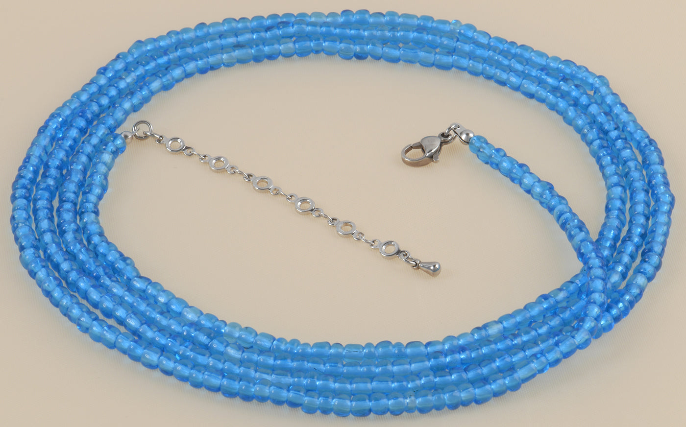 Extension Chain Bright Blue African Waist Beads - Handmade Body & Hip Jewelry