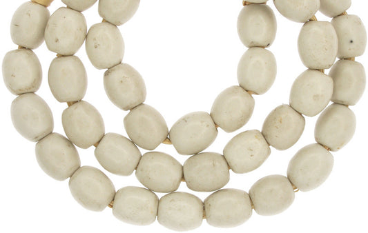 Old Large Oval Bohemian Glass Trade Beads - Vintage Czech Beads - alternate view