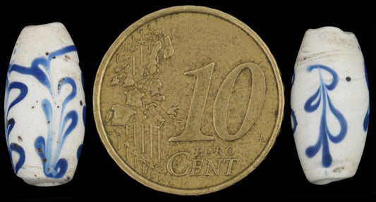 Rare Dutch Delft Venetian Wound Glass Trade Beads - 16X8Mm - alternate view