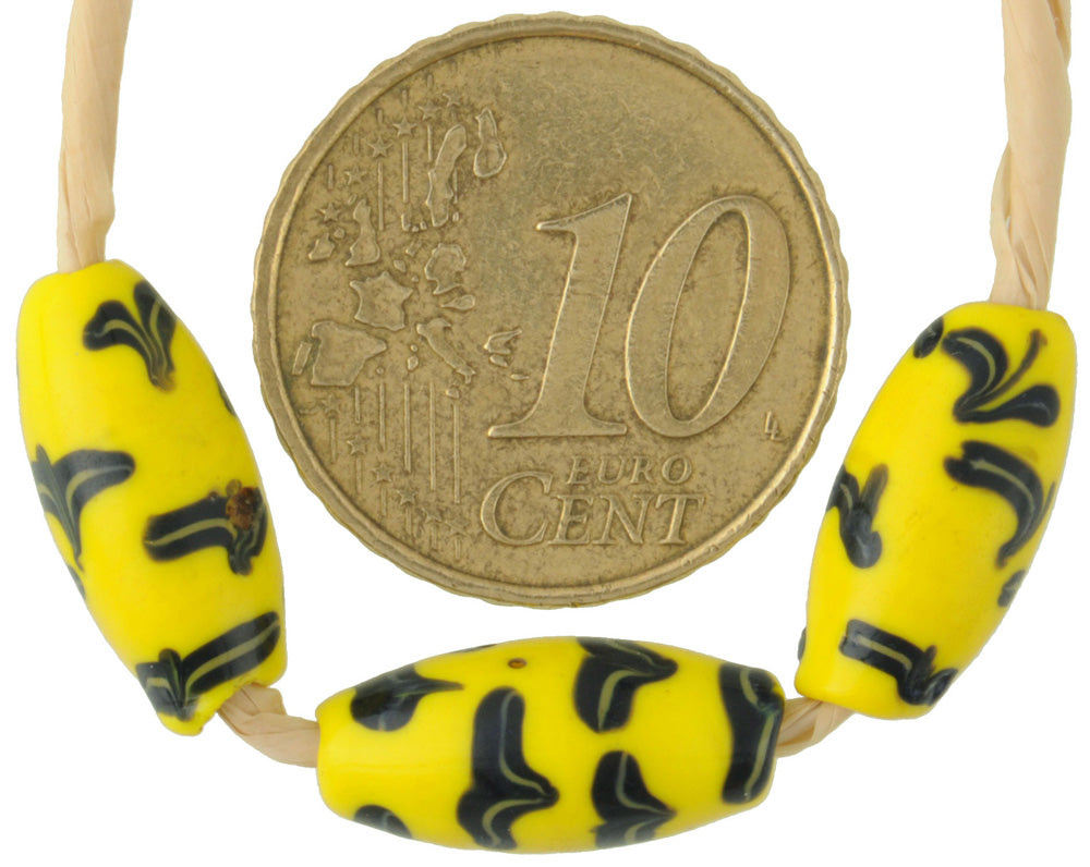 Antique Fancy Venetian Lampwork Glass Trade Beads With Trail Decoration - alternate view