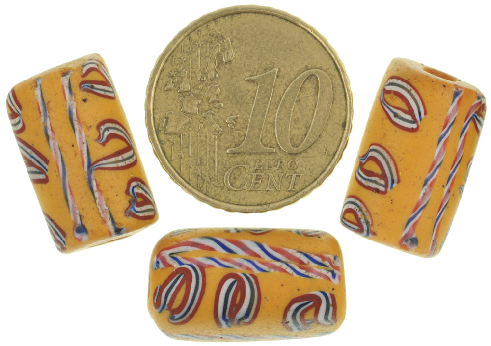 Antique Fancy Venetian Lampwork Glass Trade Beads, African, 17Mm - alternate view