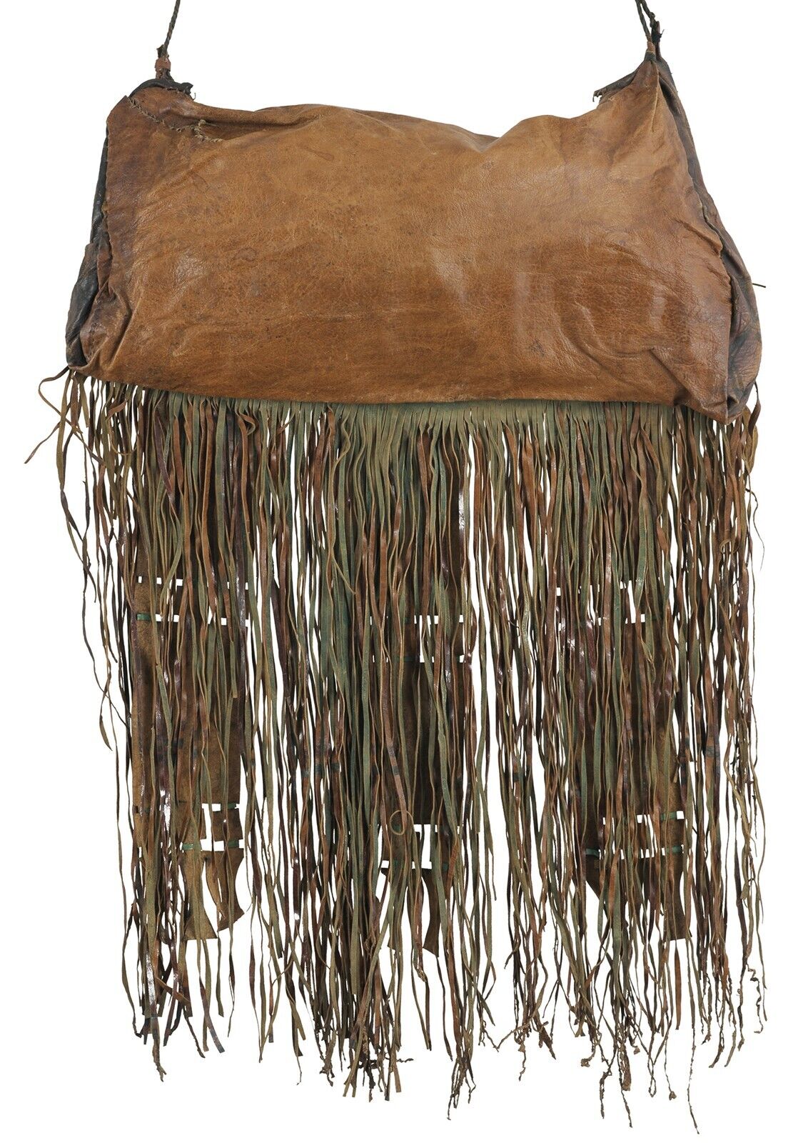 Authentic Old Tuareg Leather Bag – Sahara Geometric Nomad Design