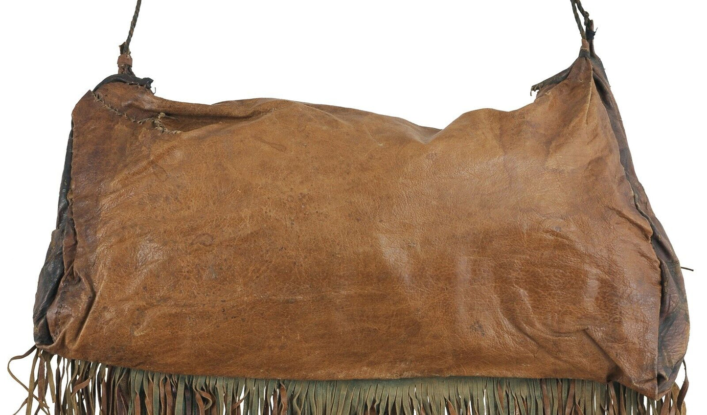 Authentic Old Tuareg Leather Bag – Sahara Geometric Nomad Design