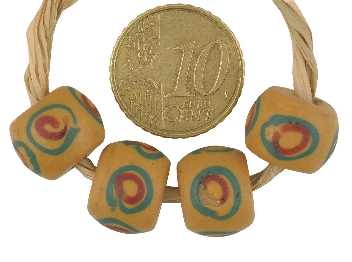 Antique Venetian Eye Fancy Lampwork Beads - African Trade - close-up