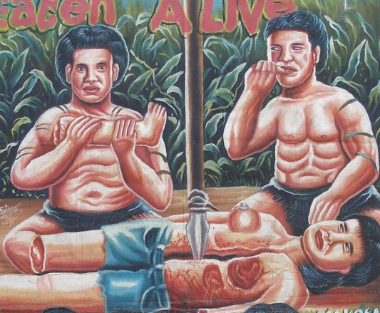 Eaten Alive Movie Poster - Ghanaian Hand-Painted Art - alternate view