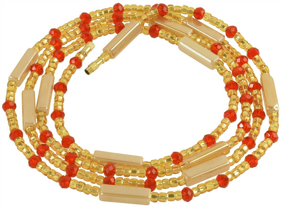 Ghana Waist Beads African Handmade Belly Chain Body Jewelry - close-up