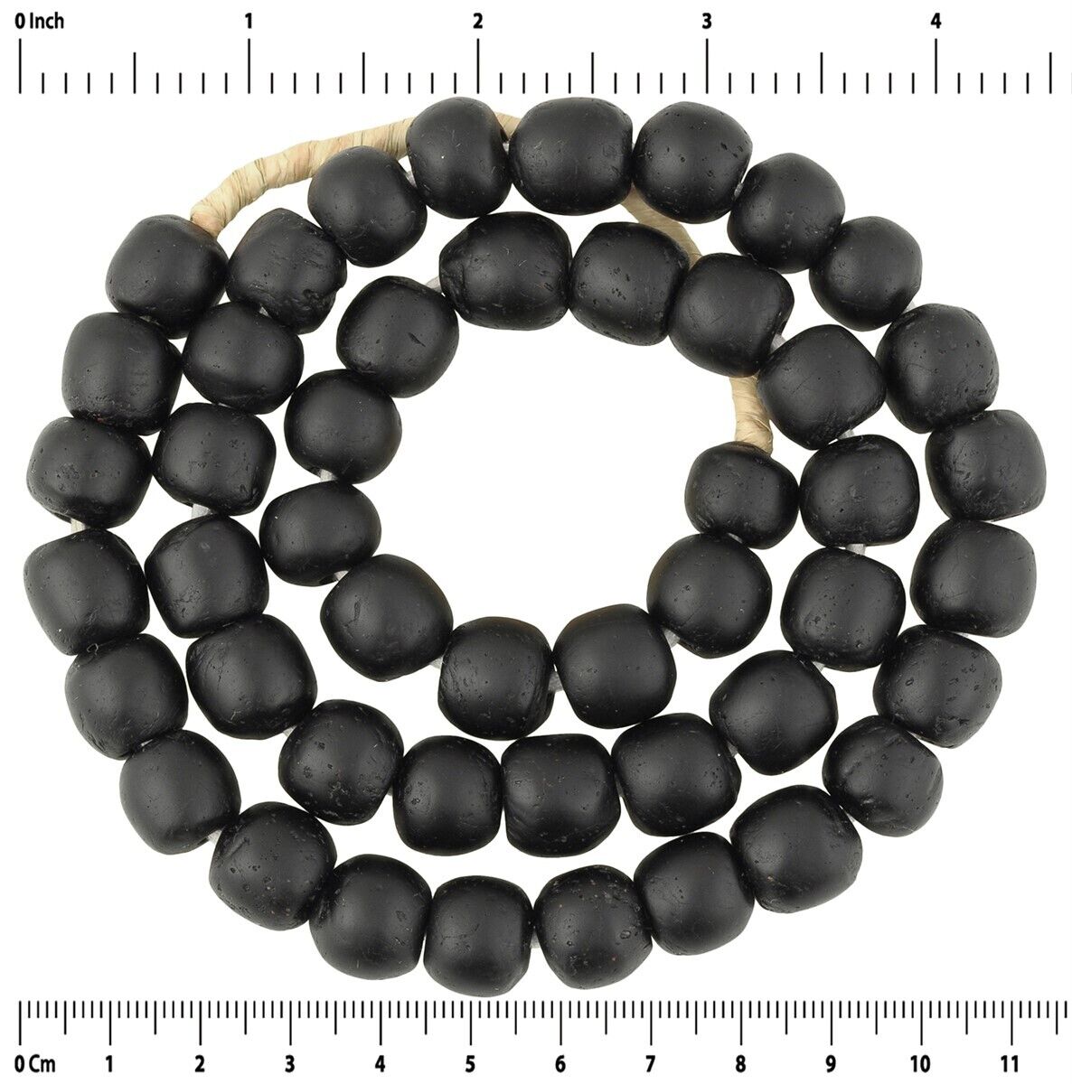 Beautiful 12-13Mm Ghanaian Krobo Glass Beads - African Trade Beads - close-up