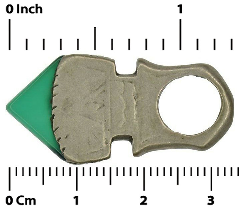 Vintage Tuareg Silver Hair Ornament with Green In-Gall Glass