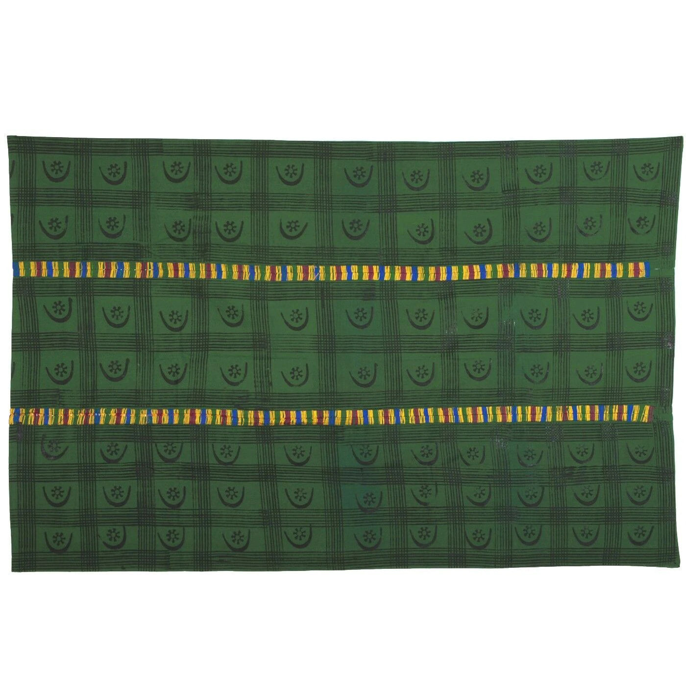 Ghana Adinkra Ashanti Cloth Fabric Hand Stamped West Africa African Art