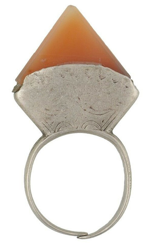 Vintage Tuareg Silver Ring with Carnelian – Sahara Nomad Heritage