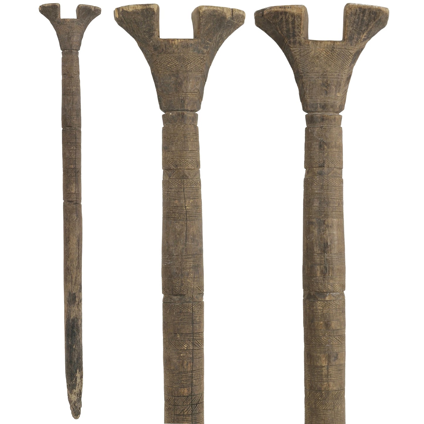 Forked Tuareg Wooden Tent Pole – 36″ (91 cm) Authentic TribalGH
