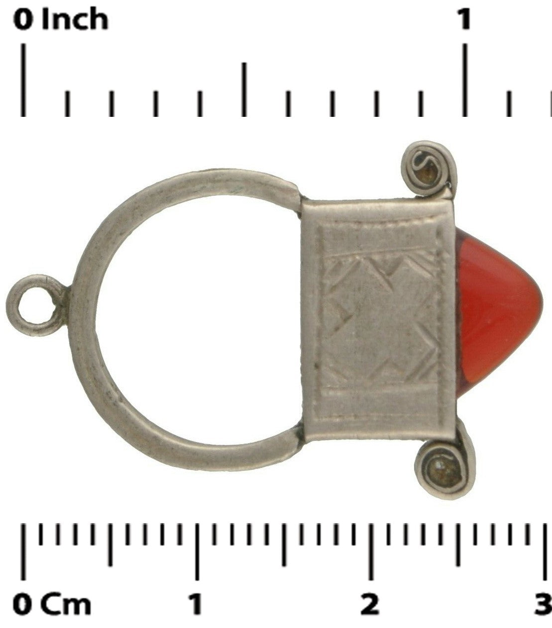 Vintage Tuareg Silver Jewelry Ornament with Red Glass – IN-GALL