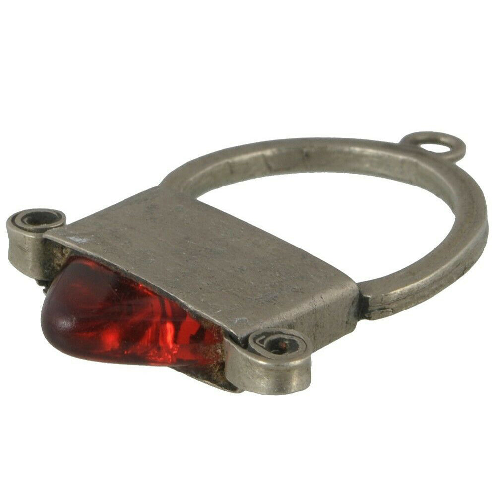 Vintage Tuareg Silver Jewelry Ornament with Red Glass – IN-GALL