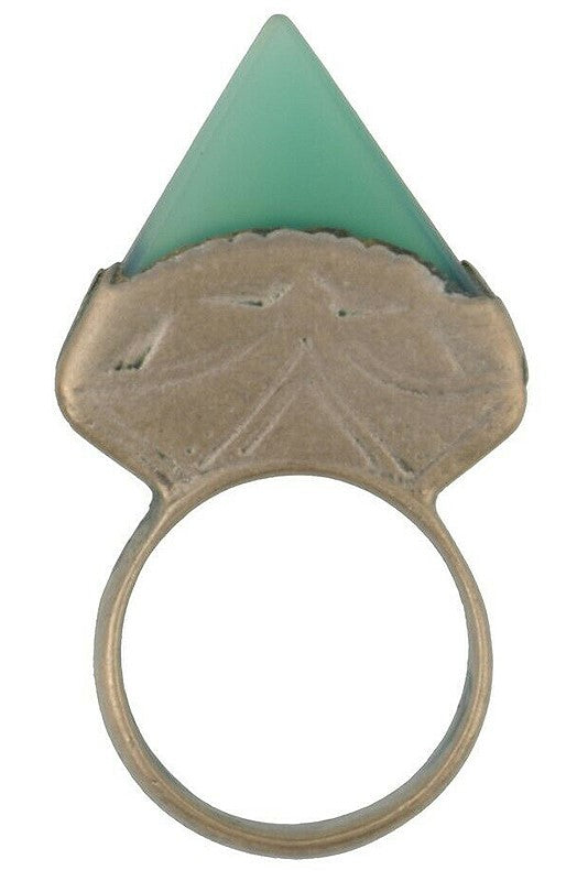 Vintage Tuareg Silver Ring with Green Glass – Sahara Nomadic Ethnic Jewelry