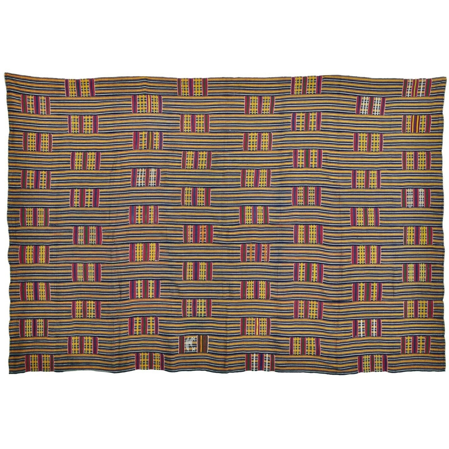 Handwoven Ewe Kente Cloth – Authentic Antique 1970s Ghana Textile