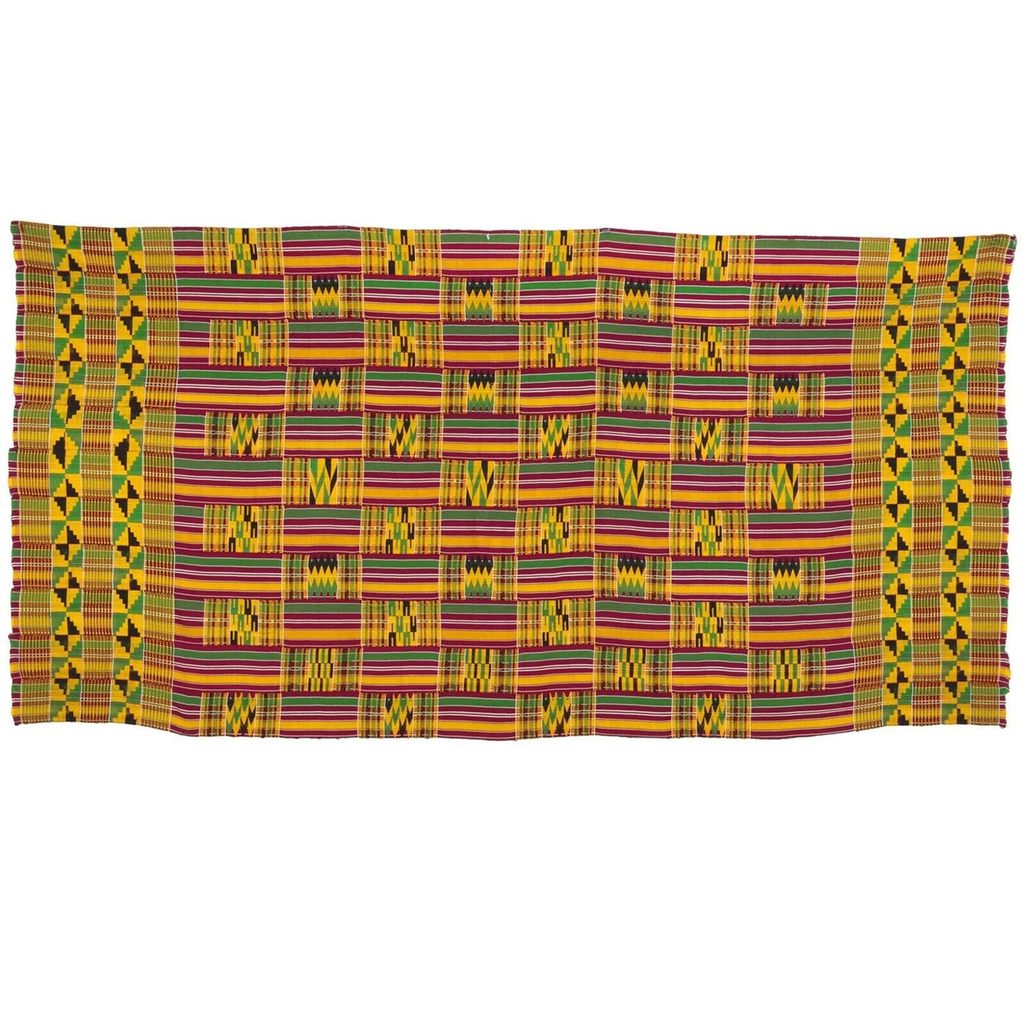 Rare Design African Kente Hand Woven Cloth Ashanti Asante Akan Textile Ghana