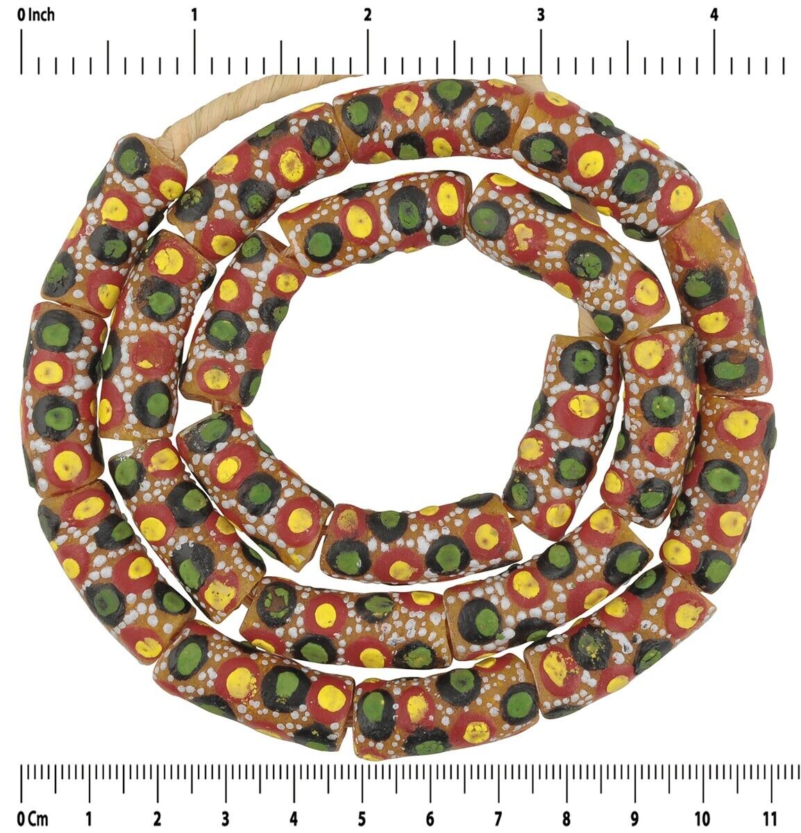 Authentic Ghana Krobo Glass Beads Recycled African Trade - zoomed-in detail