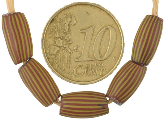 Striped Brick Chevron Beads | Rare 4 Layer Antique Venetian Set - alternate view