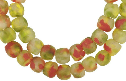 Translucent Bottle Glass Beads - Recycled African Trade Beads 20" Strand - alternate view