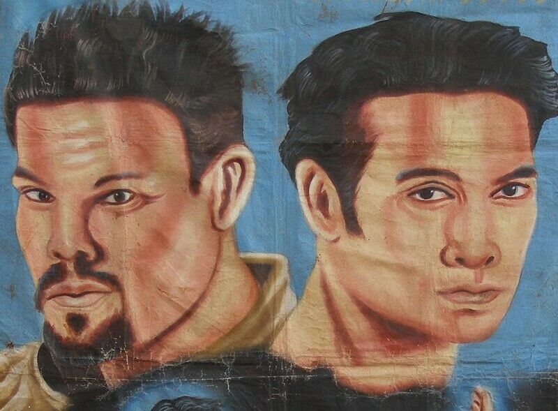 Authentic Kick Boxer 5 Ghana Hand-Painted Movie Poster - Martial Arts Artwork - close-up