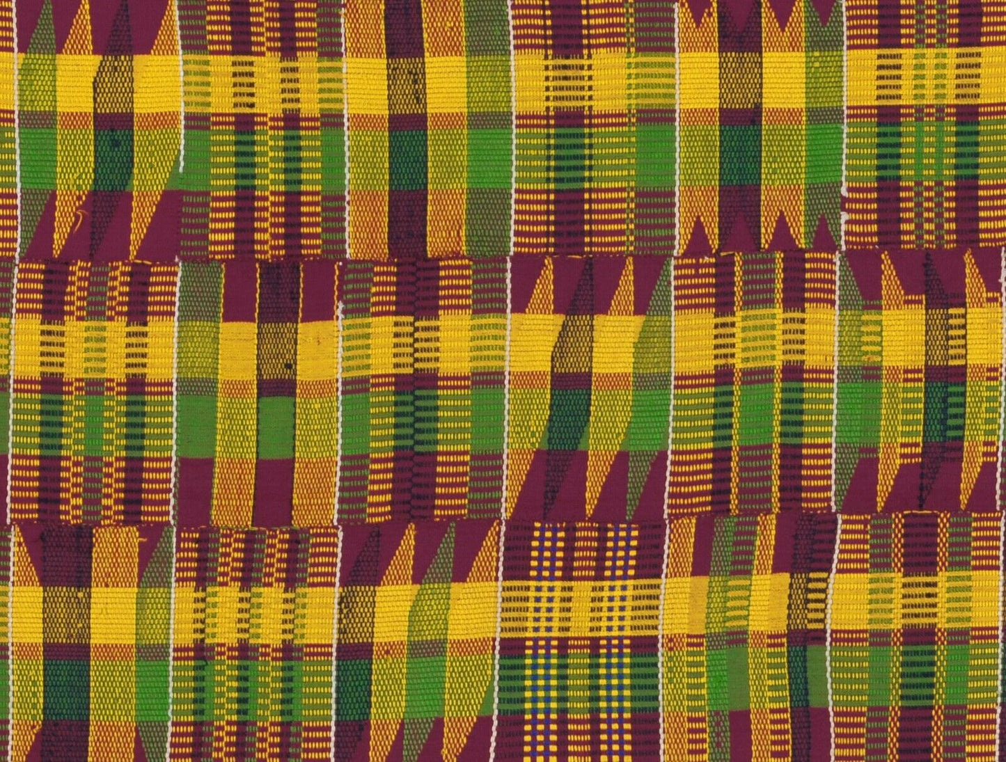 Handwoven Ashanti Kente – Rare Vintage Silk Woman’s Cloth 75″×40¾″