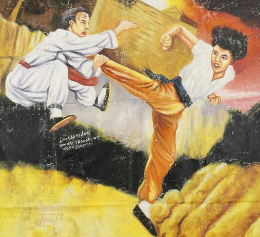 Dragon Fighter Hand-Painted Martial Arts Movie Poster - Unique African Art - alternate view