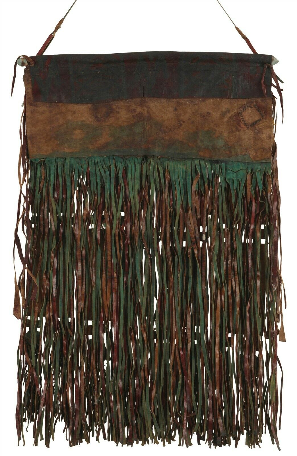Leather Tuareg Old Tent Decor Panel African Art Mali Niger Sahara Desert Ethnic - zoomed-in detail