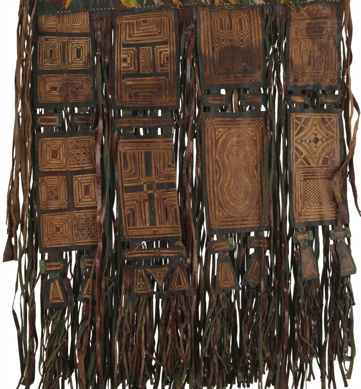 Leather Tuareg Old Tent Decor Panel African Art Mali Niger Sahara Desert Ethnic - close-up