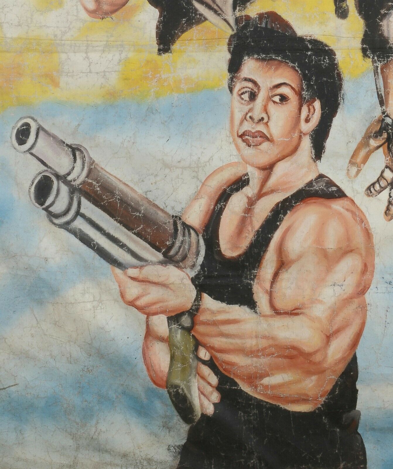 Cyborg Cop 2 Movie Poster- Authentic Ghana Hand-Painted Art - close-up