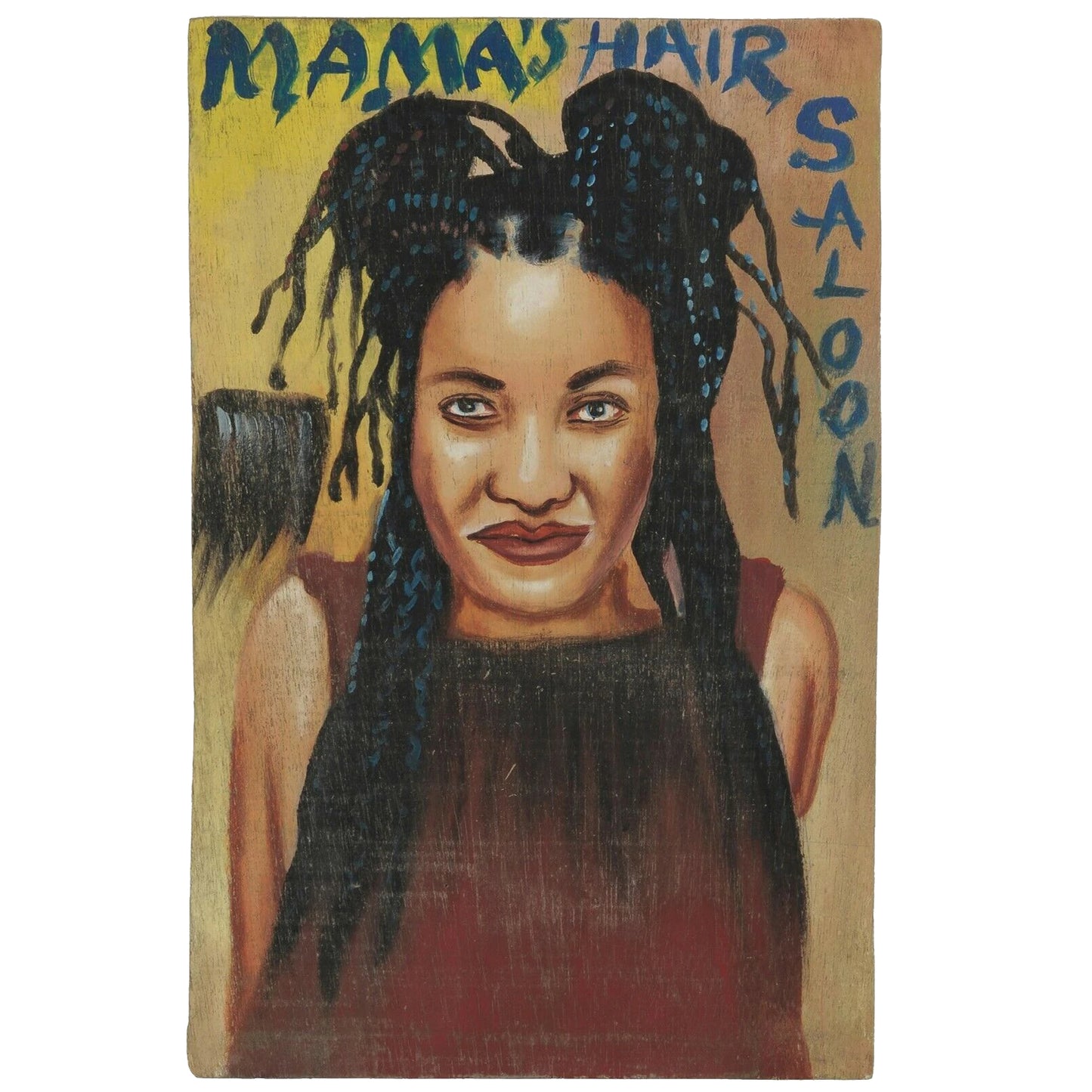 Old Barber Hair Saloon Shop African Art Sign Signboard Ghana Cut West Africa