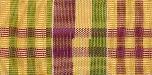 Handwoven Ghanaian Kente Scarf - Authentic Double-Woven Stole - alternate view
