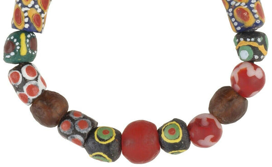 Handmade African Beaded Bracelet - Glass Trade Beads From Ghana - alternate view